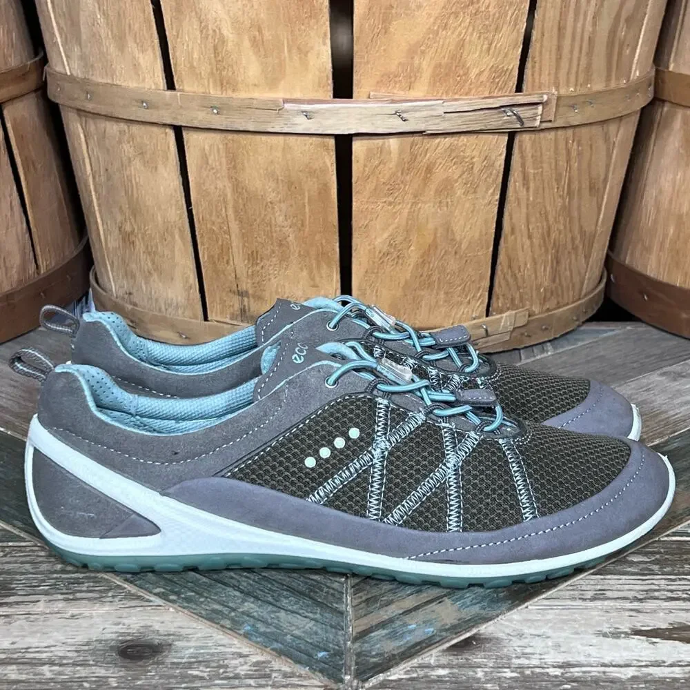 Ecco Biom Lite Speed Lace Pull-Tie Warm Gray Minimalist Sneakers Womens Size 9